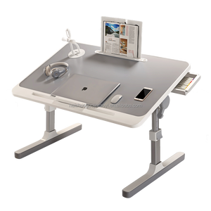 Table d'ordinateur portable pliable <span class=keywords><strong>en</strong></span> bois moderne antidérapante avec tiroir, table d'étude portable pour écrire et lire - Product Image 3