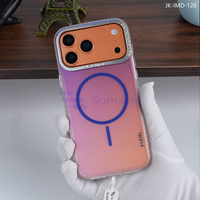 Coque de téléphone portable transparente magnétique à chargement sans fil en TPU+PC tendance pour iPhone 17 Air 16 Pro Max 15 14 12 XR
