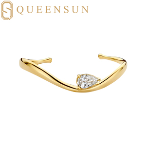Queensun IGI 18K vàng Pear cut phòng thí nghiệm kim cương bạch kim mạ 10g màu D sang trọng của phụ nữ Vòng đeo tay - Product Image 5