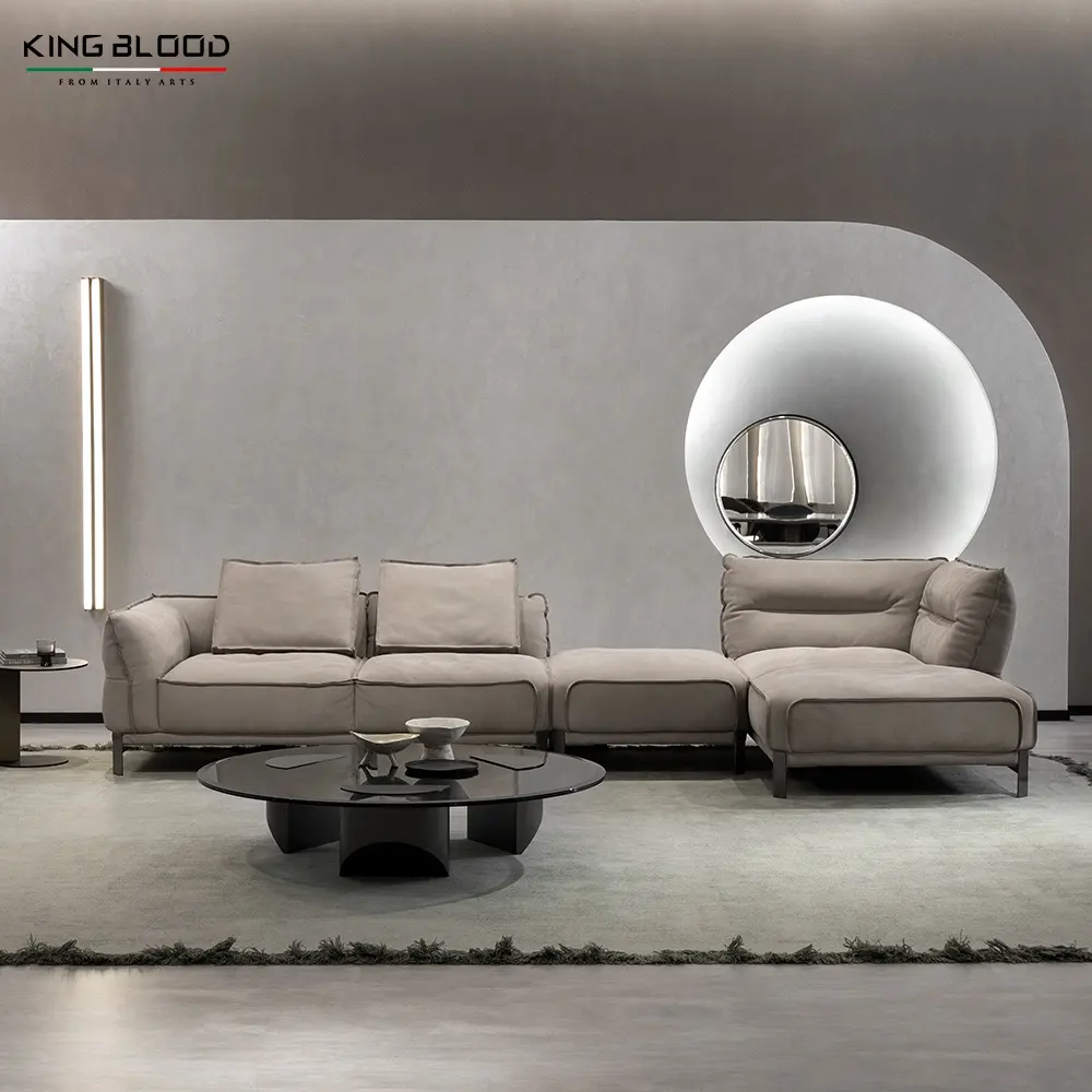 أريكة إيطالية بتصميم إيطالي للبيع من المصنع مباشرة أريكة فاخرة مقطعية من أعلى درجة أريكة من القماش