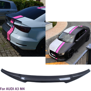 For A3 S3 RS3 8V M4 Style Real Carbon Fiber Material Rear Spoiler Trunk Wing 2013-2020 - Product Image 2