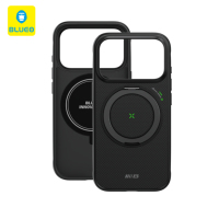 Étui magnétique transparent en fibre d'aramide BLUEO avec support rotatif à 360° pour 17 Pro Max