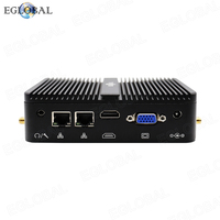 Mini PC EGLOBAL Intel Celeron J5005 de Cuatro Núcleos, Doble LAN, Doble COM, Windows 10 Home/Student, 7x24 Sin Ventilador, AES-NI, SSD, Nueva Memoria RAM DDR4