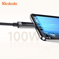 Câble de charge rapide USB-A vers USB-C Mcdodo 876/887 6A avec affichage numérique OLED 100W, affichage en temps réel de la puissance/du voltage/du courant, nouveau câble