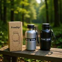 Nouvelle gourde isotherme de montagne de 450 ml avec corde, en acier inoxydable, sans BPA, à double paroi, pour la salle de sport et les sports