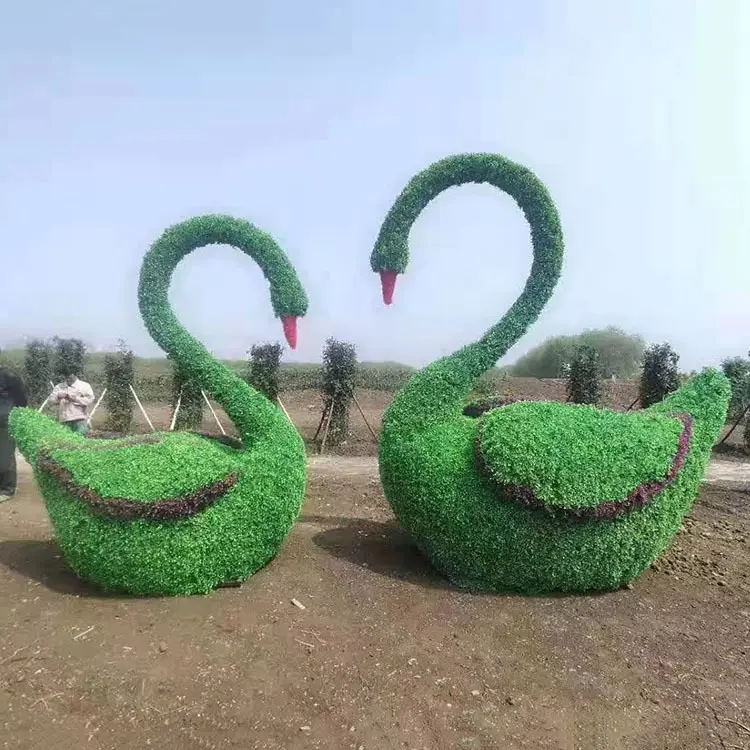 Fabrika doğrudan Gigante yapay Topiary hayvan Panda Topiaries yeşil çim bitki heykel dış dekorasyon için