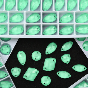 Strass Fluorescenti <span class=keywords><strong>Verdi</strong></span> OLeeya, <span class=keywords><strong>Pietre</strong></span> Grandi a Forma Piatta, <span class=keywords><strong>Cristalli</strong></span> da Cucire, Strass per Abbigliamento da Ginnastica - Product Image 2