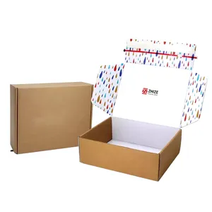 Custom Logo Zipper Carton Box Packaging Corrugated Box With Zipper Peel Strip Tear Off