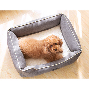 Venta al por mayor de varios colores rectángulo lavable cama para perros cama calmante para perros - Product Image 5