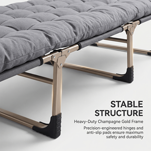 Cama Plegable Ajustable para <span class=keywords><strong>Camping</strong></span>, Cama Plegable Acolchada sin Ensamblaje para Uso en Interiores y Exteriores, Siesta en la Oficina, <span class=keywords><strong>Camping</strong></span>, Patio, Playa - Product Image 5