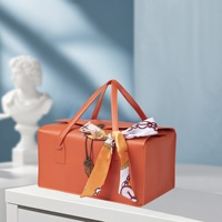 Boîte cadeau d'entreprise en cuir PU, grande boîte de rangement, boîte de rangement pour bijoux, emballage cadeau en cuir