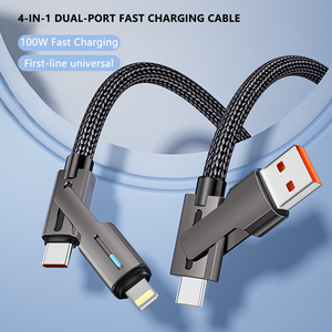 <span class=keywords><strong>Cable</strong></span> de Carga Rápida USB 5A de 240W, 4 en 1, de Nailon y Aleación de Zinc, con Cobre Puro, para Teléfonos Móviles y Bancos de Energía - Product Image 5