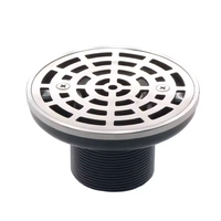 AMAXO Crépine ronde pour drain de sol Grille de couverture en acier inoxydable Noir mat Drains de douche de salle de bain