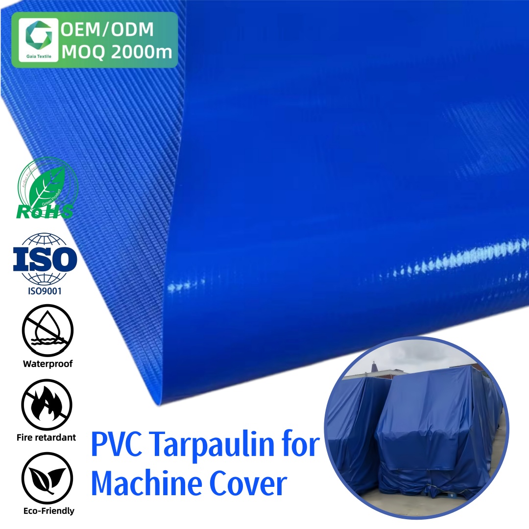 Tear Resistant Custom OEM 650gsm 800gsm 1000D Waterproof Industrial Machine Cover Fabric PVC Coated Tarpaulin