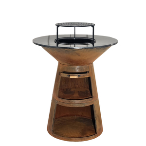 Vente en gros Barbecue d'extérieur en bois personnalisé en acier corten Foyers à bois d'extérieur avec barbecue <span class=keywords><strong>Plancha</strong></span> - Product Image 2