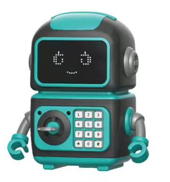 Hucha robot con llave-verde