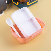 Boîte à lunch à double compartiment séparé pour les employés de bureau et les étudiants, en plastique, compatible micro-ondes, grande capacité, design hermétique