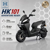 Scooter à essence 125cc Urban Adventure Euro 5 EFI Démarrage sans clé Frein à disque CBS CVT Roue de 12 pouces Commuter Urbain