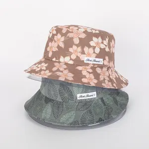 Wholesale High Quality Embroidery Patch Logo Reversible Fisherman Gorras Mens Women Sun Cap Custom Cotton Woven Label Bucket Hat