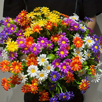 Bunga Buatan Chamomile Daisy Buket Mini Bunga Plastik Cetakan Injeksi Dekorasi Balkon Luar Ruangan Hari Valentine
