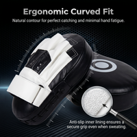 Mitaines de boxe en cuir PU, poignée ergonomique incurvée, mousse épaisse respirante, coussinets de main réglables pour l'entraînement au punching