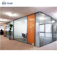 Graki - Panel Divisor de Oficina Moderno de Aluminio, 90 mm de Grosor, Absorción de Sonido de 45 dB, Separador de Habitaciones Modular para Espacios Profesionales y Escolares