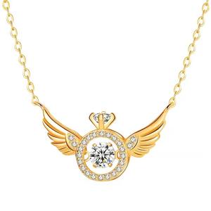 उपहार पार्टी सोने की प्लेटेड गहने लिंक चेन ट्रेंडी फैशन डांस डायमंड ज़िरकॉन क्राउन पंख महिलाओं के लिए पेलेंट हार - Product Image 1