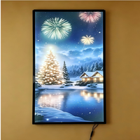 Boîte à lumière LED rectangulaire ultra-mince en aluminium, décorative, écologique, à luminosité élevée, dimmable, pour intérieur