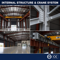 Bâtiment en structure acier à ossature rigide à grande portée, antirouille, pour hall d'assemblage, ignifuge, avec service après-vente, disponible à la vente