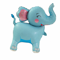 Ballons en aluminium animaux marcheurs avec roues, multicolores, imprimés en sérigraphie, mignons, à tirer, pour enfants, cadeaux de fête d'anniversaire en extérieur