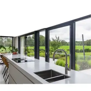 Nuoxin Ohio, venta Popular de ventanas oscilantes, ventana abatible de aluminio delgada de doble acristalamiento para Cocina