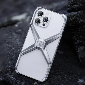 Luxury Shockproof Aluminium Alloy Phone Case For IPhone 15 Pro Max Fudna Metal Cellphone Funda For IPhone 14 Pro Max Phone Cover