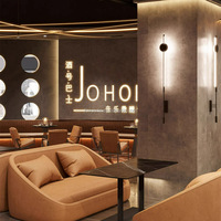 Canapé modulaire de luxe moderne pour mobilier commercial, banquette de restaurant en bois pour café