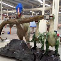 HT-025 Dinosaurus Animatronik Triceratops Ukuran Asli Realistis dengan Suara untuk Pabrik Taman Hiburan