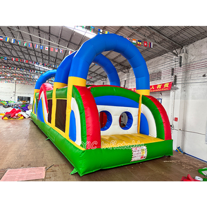 Circuito <span class=keywords><strong>de</strong></span> Obstáculos Inflable Comercial con Tobogán, Castillo Hinchable para Exteriores, Cama Elástica, Laberinto Inflable Grande - Product Image 3