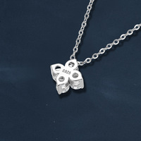 Collier en argent sterling 925 avec trèfle à quatre feuilles et moissanite pour femme, chaînes fines tendance, bijoux en moissanite, cadeau