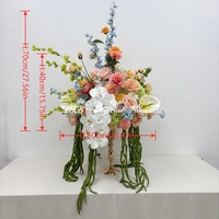 Nouvelle Tendance 2027 : Bouquet Floral Artificiel Phalaenopsis Coloré de 60 cm pour Centre de Table d'Altar