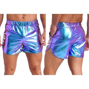 Pantalones Cortos Metálicos para Hombre, Estilo Booty Shorts, para Discoteca, Yoga, Fitness, Gimnasia - Product Image 5