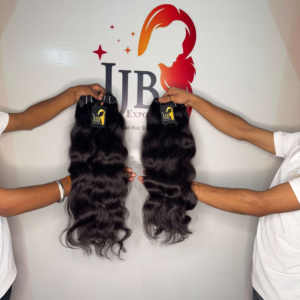 El cabello humano crudo teje mechones con cierre, mechones de cabello ondulado, mechones de cabello humano ondulado indio Temple - Product Image 1