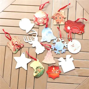 Mdfsub Kerstbomen Sneeuwvlok Ornament Blanks 3Mm Mdf Dubbelzijdige Blanks Sublimatie Kerst Ornamenten