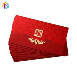 Custom ized Ang Pao Großhandel Günstige Gold Stempel Geld umschlag Personal isierte rote Packung für die Verpackung