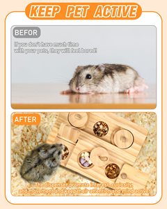 Tự Nhiên Bằng Gỗ Thủ Công Các Loại Hạt Lưu Trữ Chủ Vui Guinea Pig Đồ Chơi Bunny Đồ Chơi 6-Trong <span class=keywords><strong>1</strong></span> Guinea Pig Foraging Đồ Chơi - Product Image 6