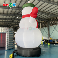 Décoration de Noël gonflable géante attrayante en forme de bonhomme de neige pour l'extérieur avec éclairage LED