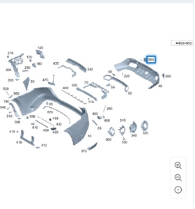 Nuovo Hengyi 1678852703 e 1678854005 <span class=keywords><strong>Mercedes</strong></span> W167 Copertura Gancio Traino Posteriore con Primer - Product Image 4