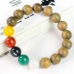 Pulsera de sándalo verde de 12 mm con 17 cuentas, cinco elementos, joyería unisex para uso diario - Product Image 4
