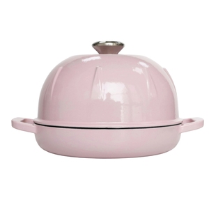 Cocotte en fonte émaillée rose pour la <span class=keywords><strong>cuisson</strong></span> artisanale du pain, avec couvercle en dôme - Product Image 4