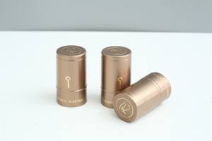 कस्टम गोल्ड वाइन ग्लास कैप वाइन बोतल कैप वाइन एल्यूमीनियम-प्लास्टिक कैप्सूल बोतल - Product Image 2