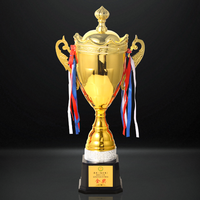 2025 moderne personnalisé vente chaude de haute qualité Champions couleur trophée coupe petites oreilles Football Football monde Globe Cup trophée