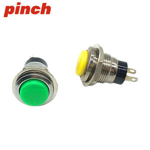 Interruptor de botón pulsador redondo de 12 mm 1NO con reinicio automático, de aleación de zinc IP40 para uso en timbre de puerta - Product Image 3