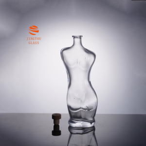 Botella de Vidrio de Lujo de 250ml 500ml para Moldear el Cuerpo de la Mujer, Apta para Ron, Vodka, Whisky, Tequila - Product Image 6